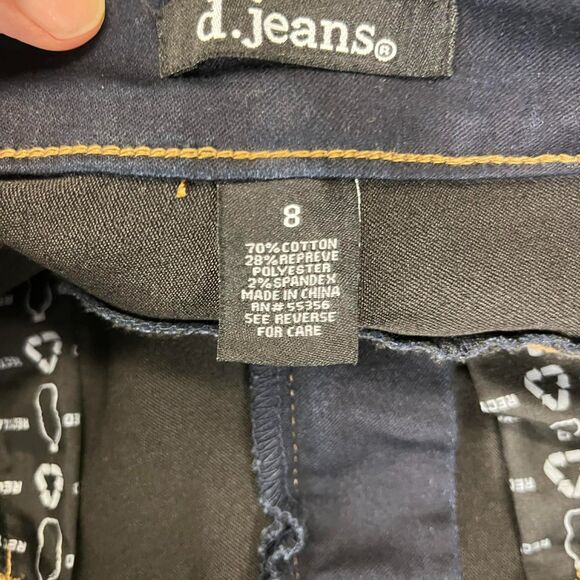 D.Jeans Capri Women 8 High Waist Skinny Butt Lifter Stretch Dark Wash Denim NWT - Picture 4 of 8